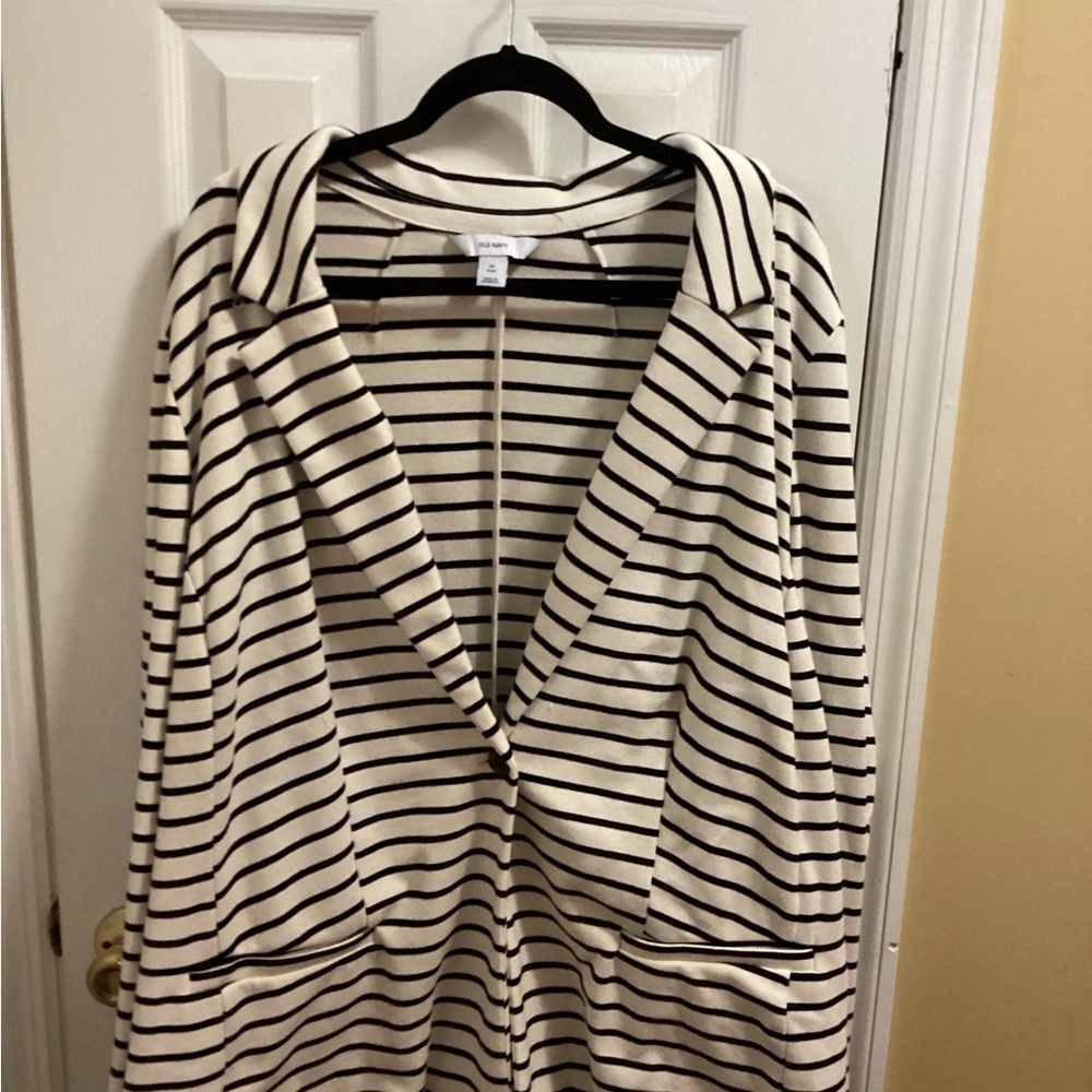 Old Navy Black and White Striped Blazer
